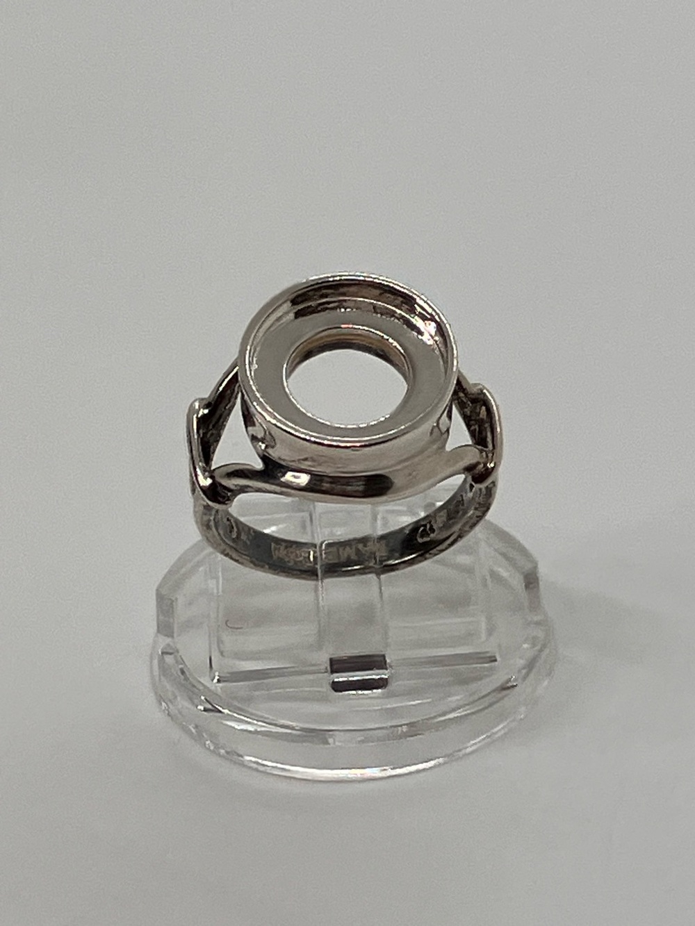 Kameleon 925 Sterling Silver Openwork Jewel Pop Mount Ring Sz 6